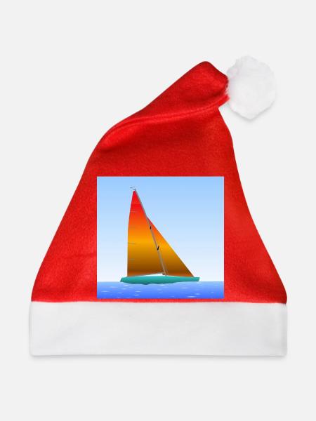 Segelschiff - Weihnachtsmütze - Rot