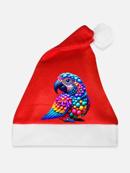 Pop-Art-Bird (01) - Weihnachtsmütze - Rot