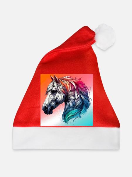 Pferd - Weihnachtsmütze - Rot