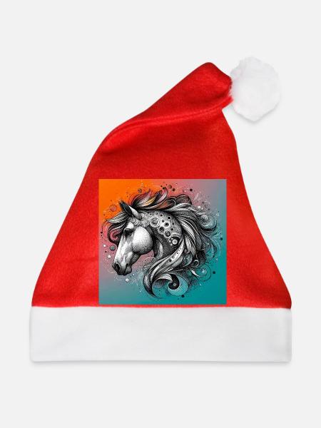 Pferd - Weihnachtsmütze - Rot