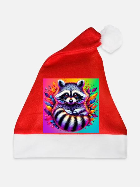 Waschbär - Weihnachtsmütze - Rot