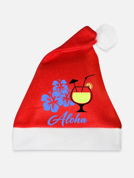 Aloha Hibiskus Tropen-Drink - Weihnachtsmütze - Rot