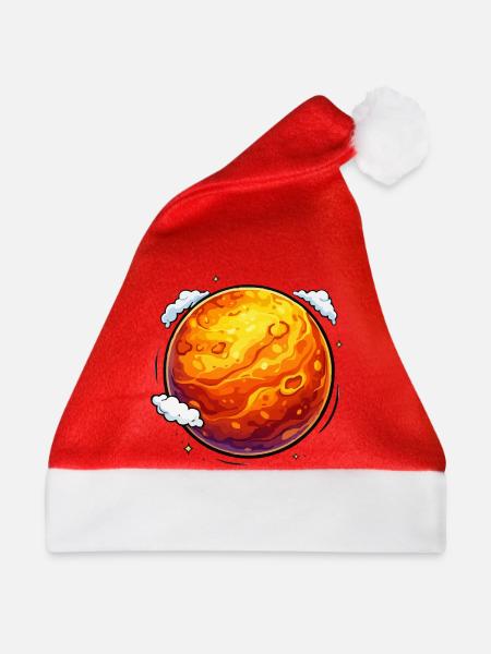 Leuchtender Mars Neon-Planet - Weihnachtsmütze - Rot