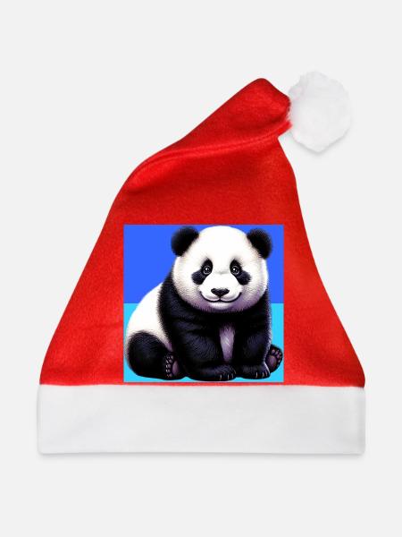 Panda - Weihnachtsmütze - Rot