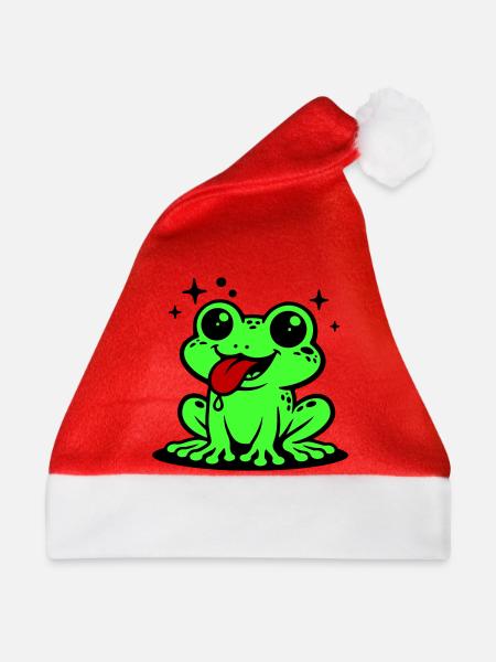 Kröte Comic Frosch - Weihnachtsmütze - Rot