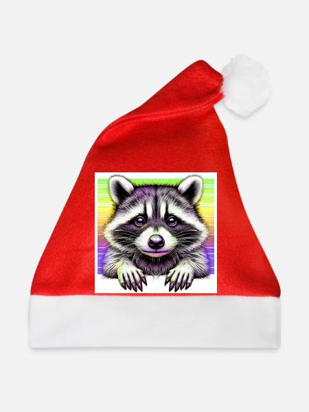 Waschbär - Weihnachtsmütze - Rot
