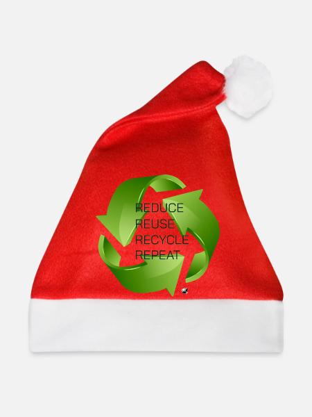 Drei grüne recycling Pfeile Abbildung - Weihnachtsmütze - Rot