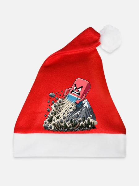 Wütender Würfelsturm am Berg - Weihnachtsmütze - Rot