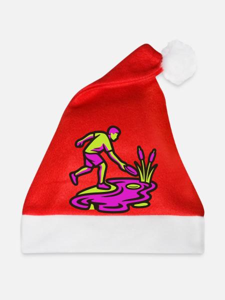 Discgolf Wasserhindernis Icon - Weihnachtsmütze - Rot