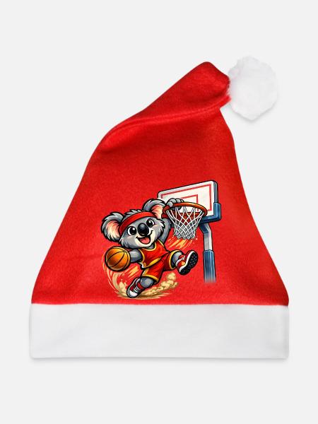Süßer Koala mit Slam Dunk - Weihnachtsmütze - Rot