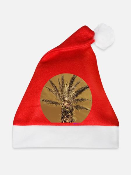 Goldene Palme - Weihnachtsmütze - Rot