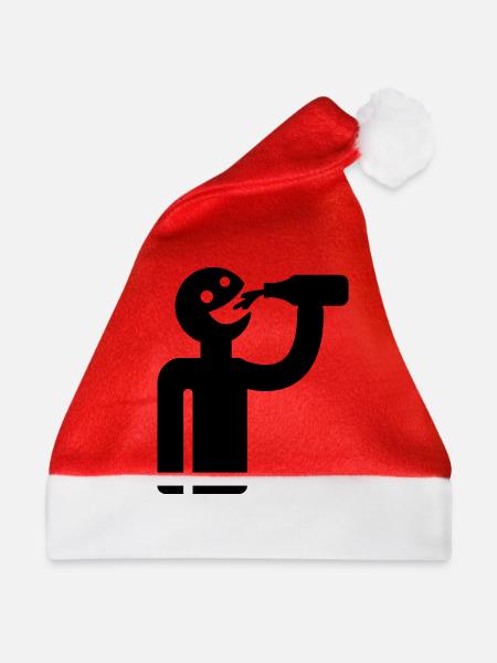 Säufer - Trinker - Weihnachtsmütze - Rot