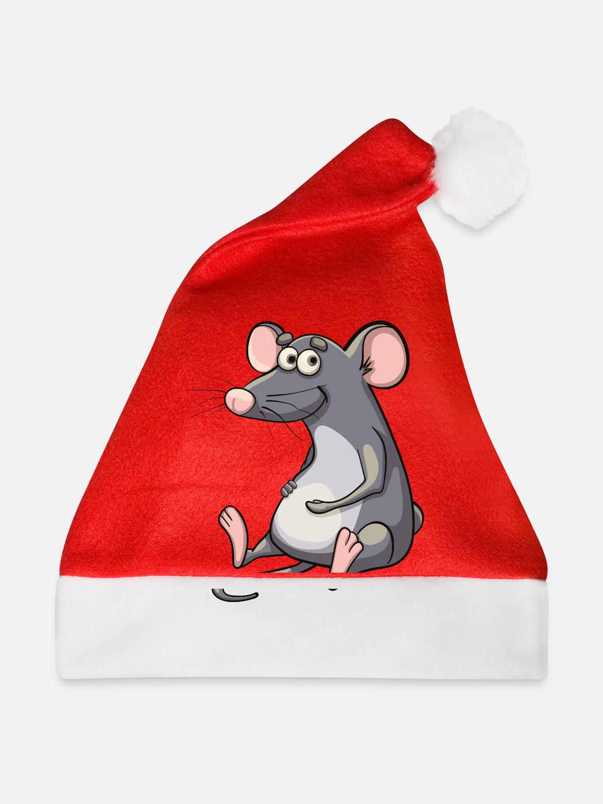 Süsse Maus - Weihnachtsmütze - Rot - Vorne