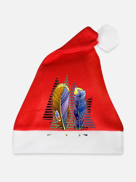 Feder - Weihnachtsmütze - Rot