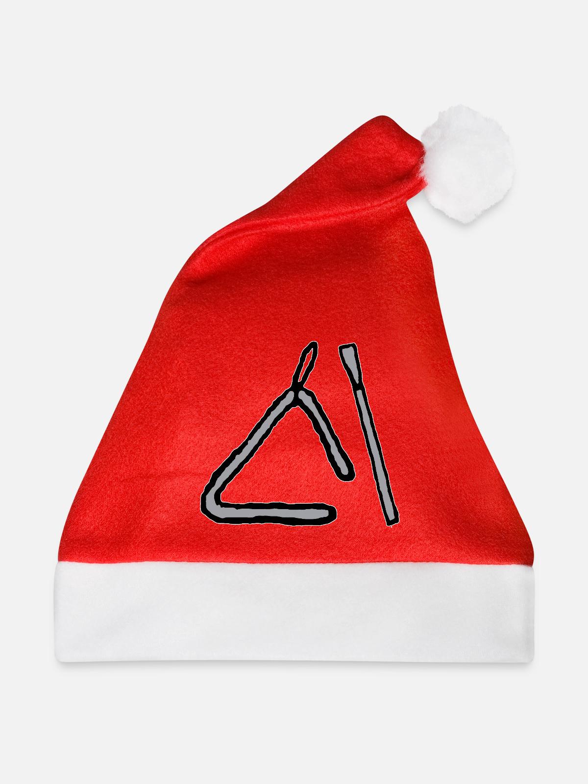 Triangel Musikinstrument - Weihnachtsmütze - Rot - Vorne