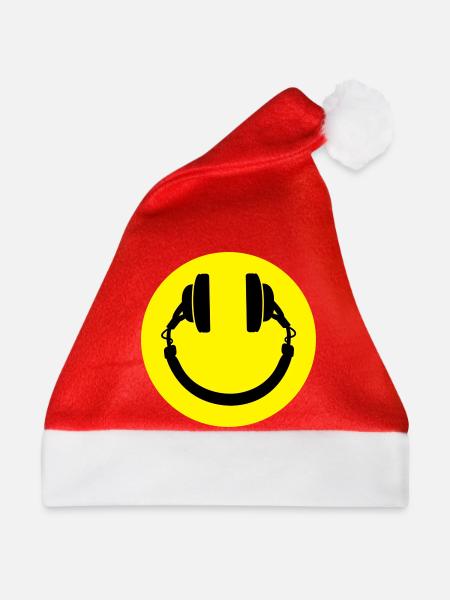 Kopfhörer smiley - Weihnachtsmütze - Rot