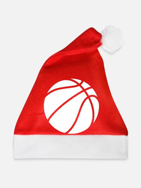 Basketball Logo weiß - Weihnachtsmütze - Rot