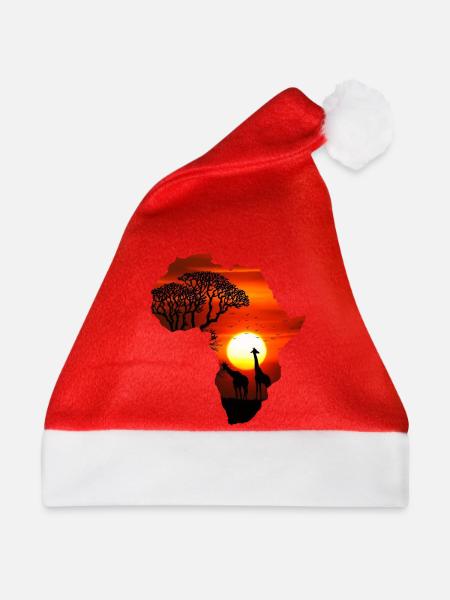 Kontinent Afrika Safari - Weihnachtsmütze - Rot - Vorne