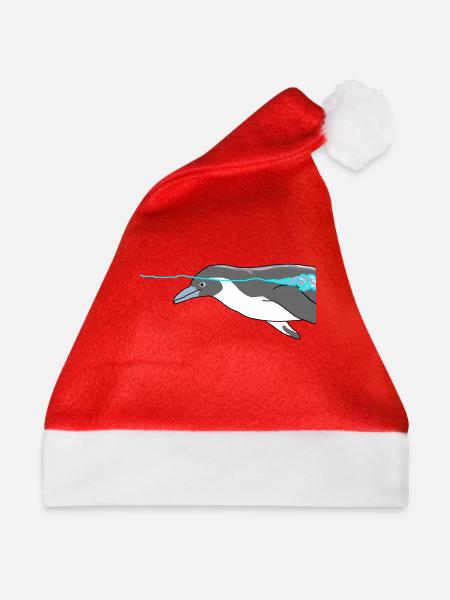Pinguin - Weihnachtsmütze - Rot