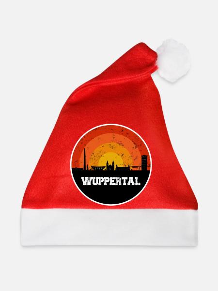 Wuppertal Skyline - Weihnachtsmütze - Rot
