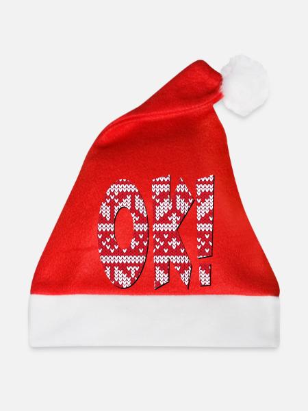STRICKMUSTER OK - Weihnachtsmütze - Rot