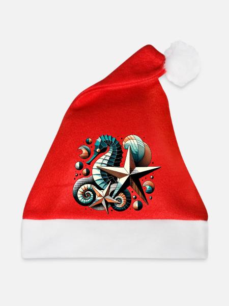 Stilvolle Meerestiere - Weihnachtsmütze - Rot