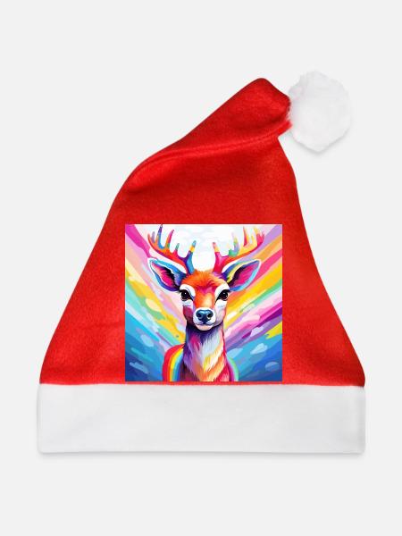Pride Reindeer - Weihnachtsmütze - Rot - Vorne