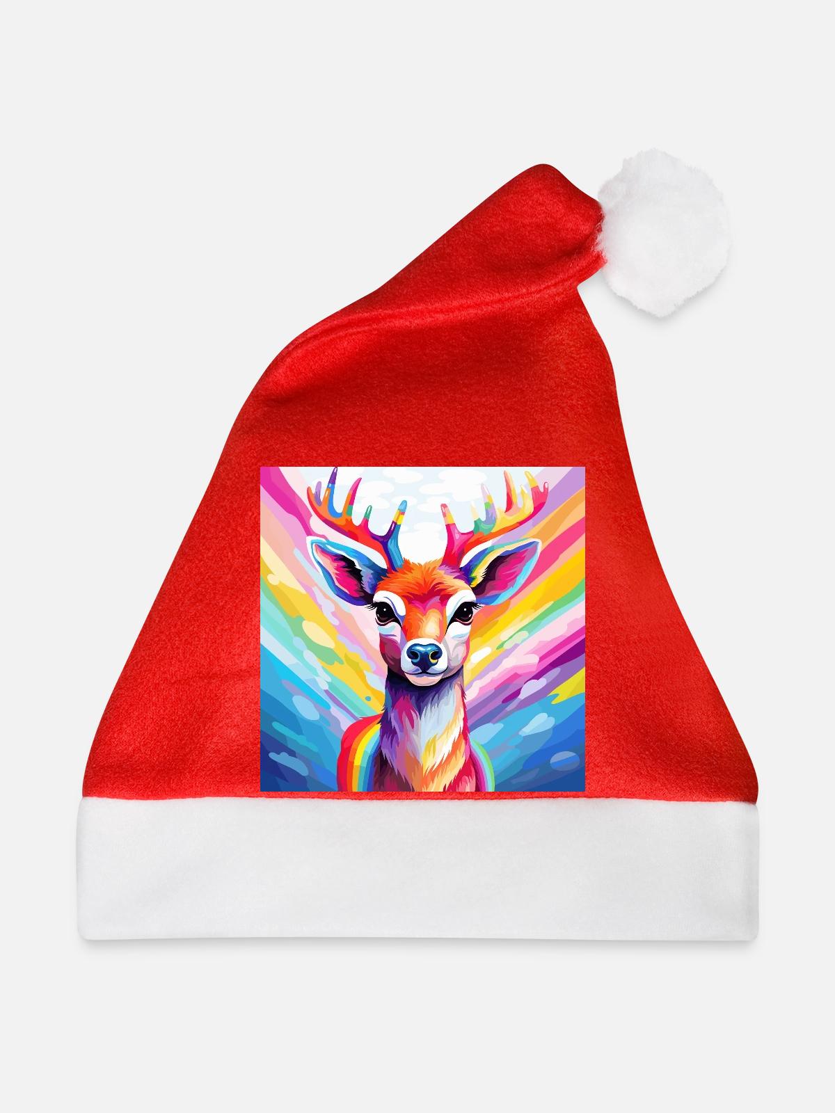 Pride Reindeer - Weihnachtsmütze - Rot - Vorne
