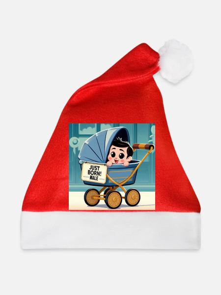 Gerade geborener Junge - Weihnachtsmütze - Rot