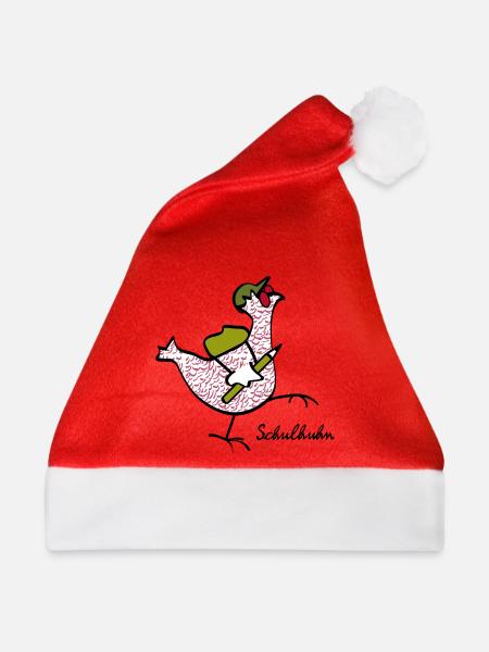RIKELS Das Schul-Huhn starke Begleiter im Alltag - Weihnachtsmütze - Rot