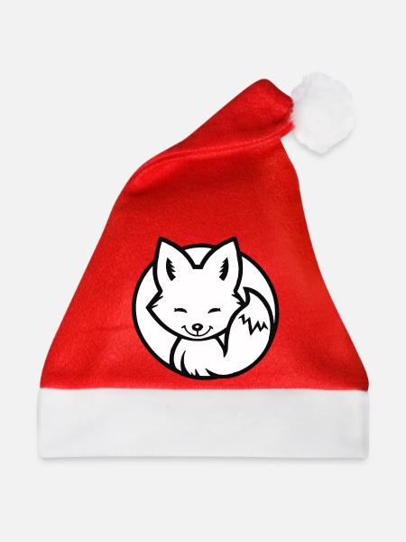 Kleiner Fuchs (Schwarzweiß) - Weihnachtsmütze - Rot