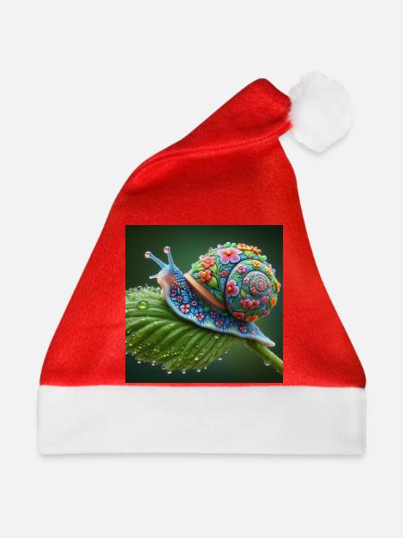 Blühende Schnecke - Weihnachtsmütze - Rot