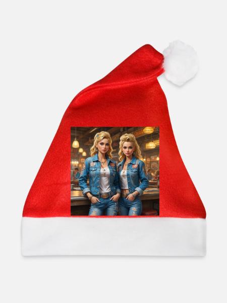 Diner Denim Duette - Weihnachtsmütze - Rot