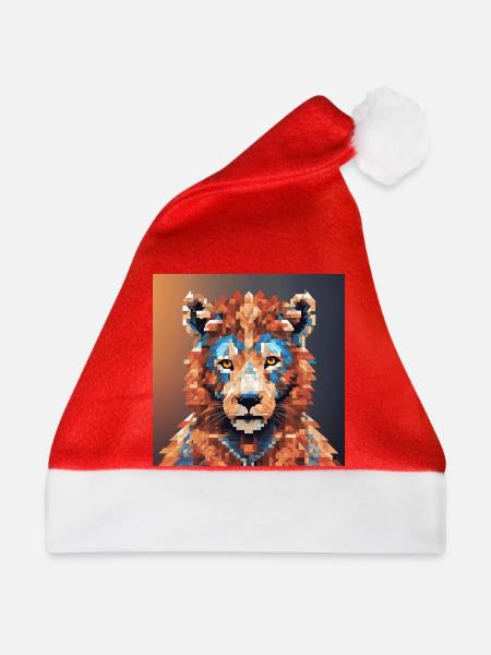 Pixel Bär - Weihnachtsmütze - Rot