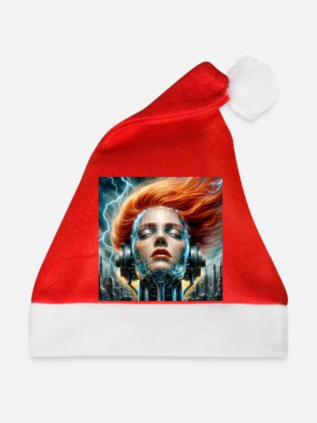 Kybernetische Fusion Frau - Weihnachtsmütze - Rot