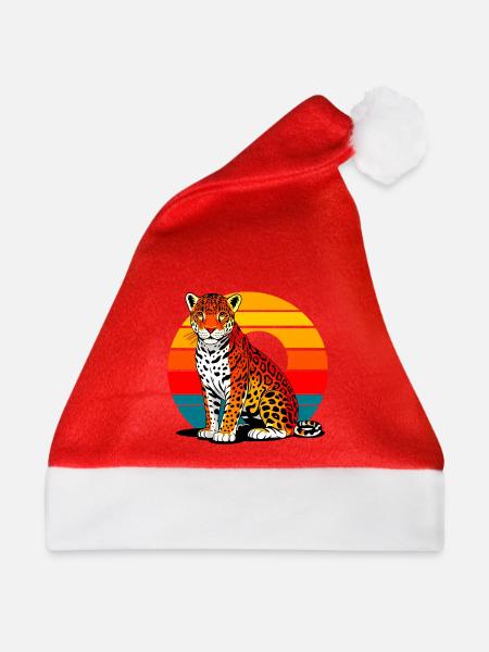 Jaguar am Strand - Weihnachtsmütze - Rot