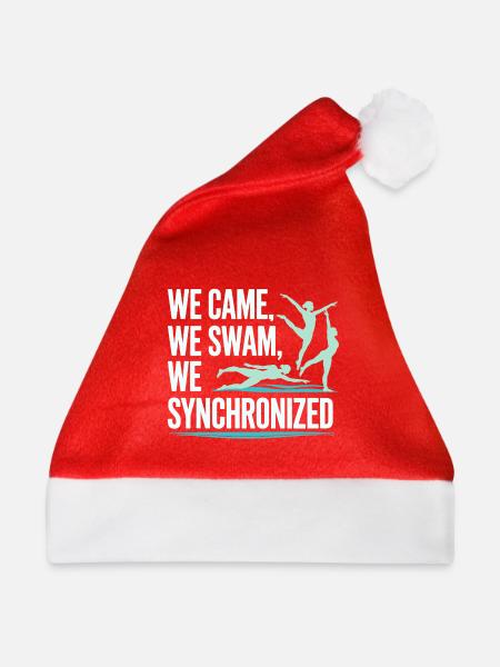 Wir kamen, wir schwammen, wir synchronschwimmen Design - Weihnachtsmütze - Rot - Vorne