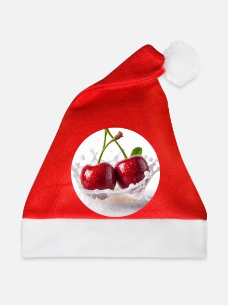 Kirschen im Spritzwasser Design - Weihnachtsmütze - Rot