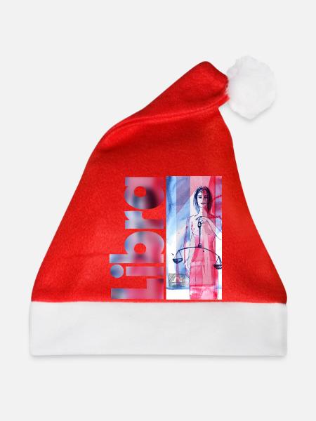 Sternzeichen Waage - Weihnachtsmütze - Rot - Vorne