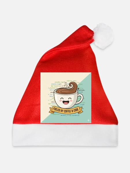 Happy Coffee Becher und Code - Weihnachtsmütze - Rot