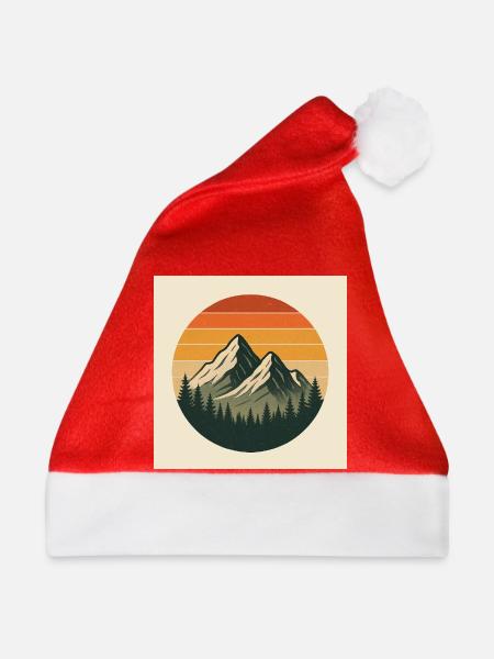Sonnenuntergangs-Gipfel Retrokreis - Weihnachtsmütze - Rot - Vorne