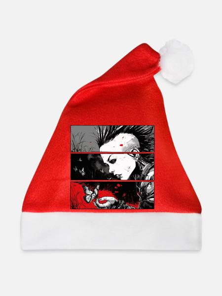 Punkrock Mädchen beobachtet Schmetterling - Weihnachtsmütze - Rot