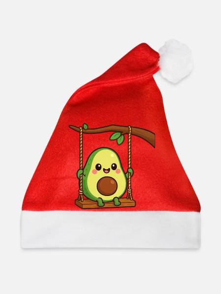 Süßer Avocado Cartoon Gemüsespaß Vegan Gesund - Weihnachtsmütze - Rot
