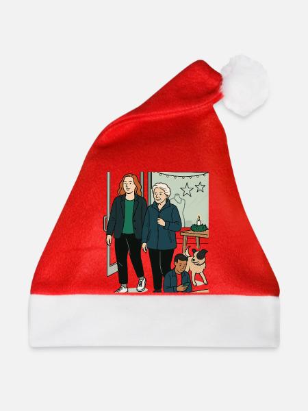 mit Oma einkaufen - Weihnachtsmütze - Rot
