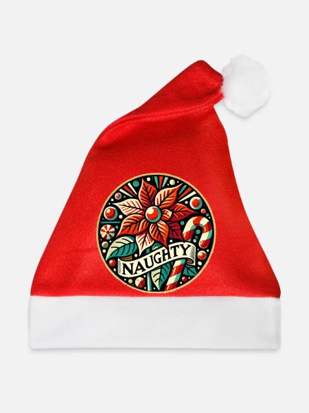 Freches Blumen-Urlaubsabzeichen - Weihnachtsmütze - Rot