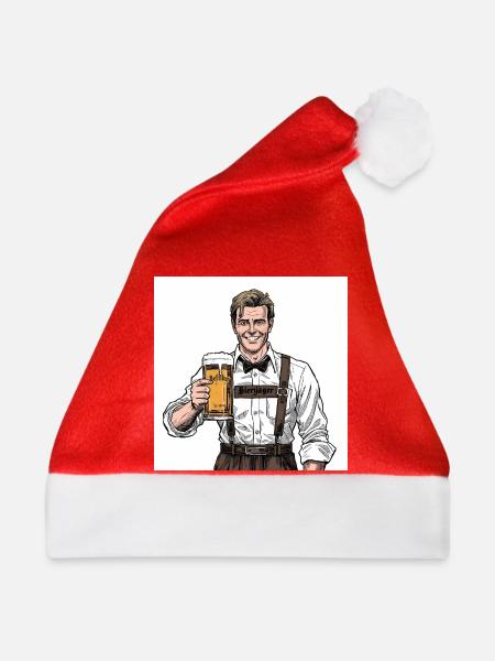 Bierjager im Lederhosen - Weihnachtsmütze - Rot