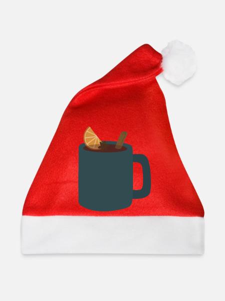 Glühweinbecher Illustration - Weihnachtsmütze - Rot