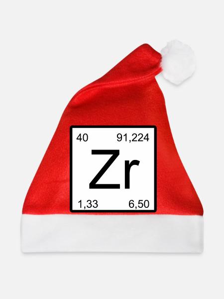 Zr Periodensymbol Kunstprint - Weihnachtsmütze - Rot