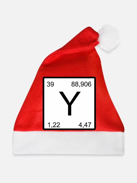 Yttrium Symbolik im Minimal-Layout - Weihnachtsmütze - Rot
