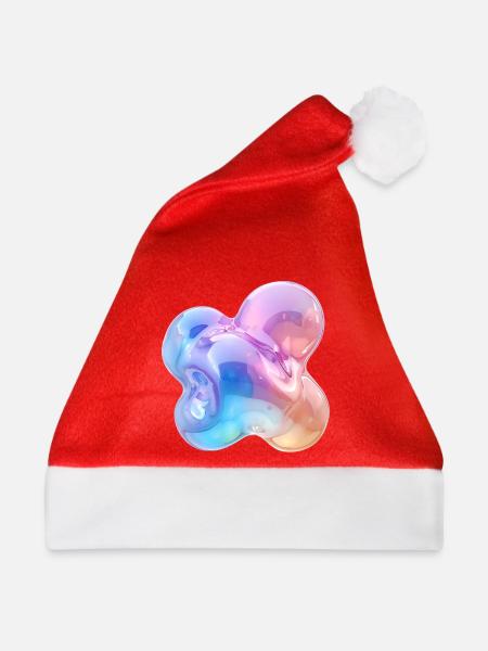 Glänzendes Pastell-Abstraktes Bubble-Design - Weihnachtsmütze - Rot